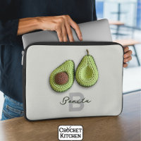Cute Cottagecore Crochet Avocado Monogram Name 