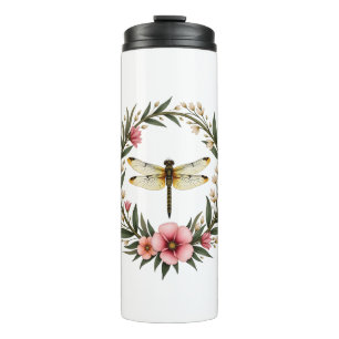 Cute Cottagecore Floral Dragonfly Aesthetic Girls  Thermal Tumbler