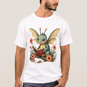 Cute Cottagecore Floral Dragonfly Aesthetic Graphi T-Shirt