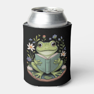 Cute Cottagecore Floral Frog Aesthetic Nature Can Cooler