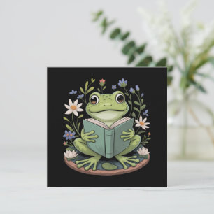 Cute Cottagecore Floral Frog Aesthetic Nature Invitation