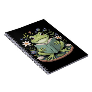 Cute Cottagecore Floral Frog Aesthetic Nature Notebook