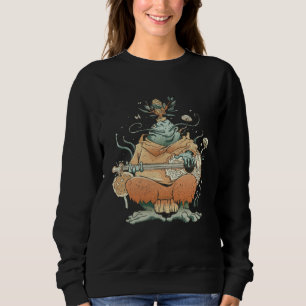 Cute Cottagecore Frog Guitar Music Fairy Fantasy R Sweatshirt