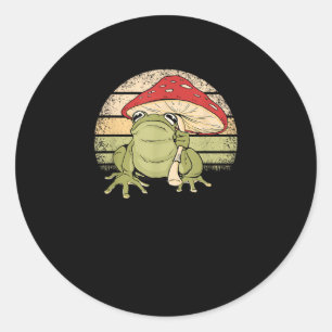 Cute Cottagecore Frog Mushroom Goblincore Toad Aes Classic Round Sticker