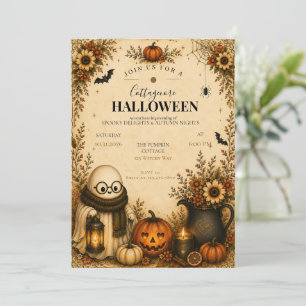 Cute Cottagecore Halloween Party Invitation