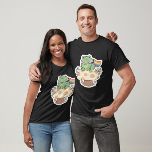 Cute Cottagecore Pride Frog Progress Flag T-Shirt