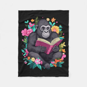 Cute Cottagecore Valentines Gorilla Graphic Girls Fleece Blanket