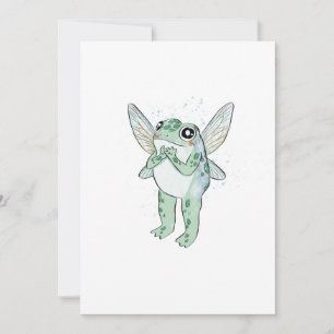 Cute Cottagecore Winged Froggy Design Invitation