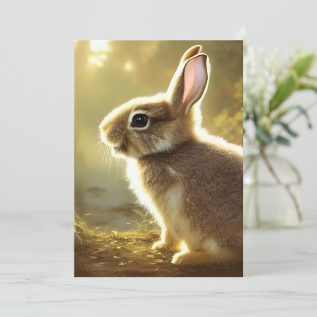 Cute Cottontail Wildlife Portrait Card (Standing Front)