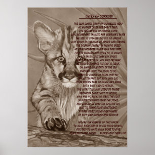 cute cougar kitten big cat wildlife painting art poster