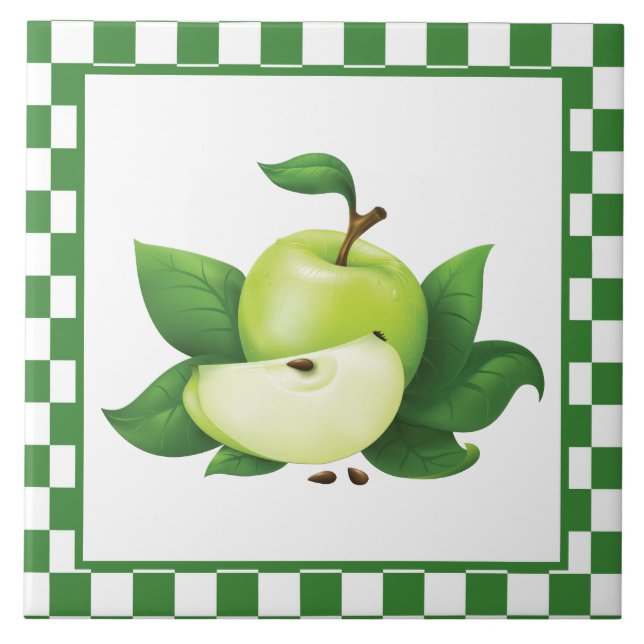 cute Country apple kitchen Tile (Front)