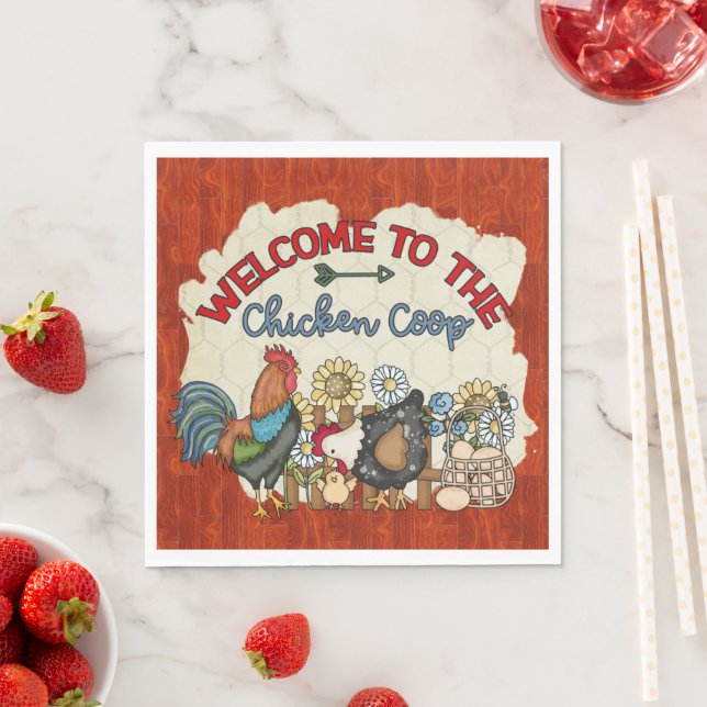 cute Country chicken coop welcome party  Napkin (Insitu)