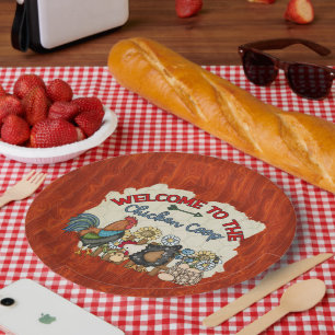 cute Country chicken coop welcome party Paper Plate
