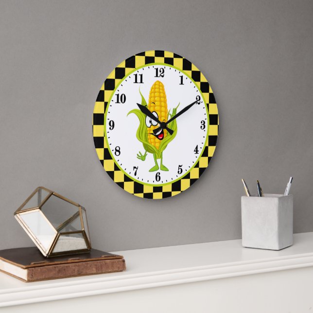 cute country corn wall decor large clock (Office)