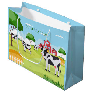 cute Country farm add text Large Gift Bag