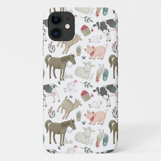 Cute Country Farmhouse Farm Animals Case-Mate iPhone Case (Back)