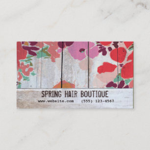 Cute Country Floral Hair Salon Appointment Card