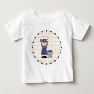 Cute country girl + bucket filled with blueberries baby T-Shirt
