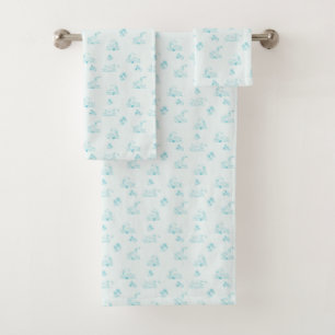 Cute Country Goose Toile Pattern Bath Towel Set