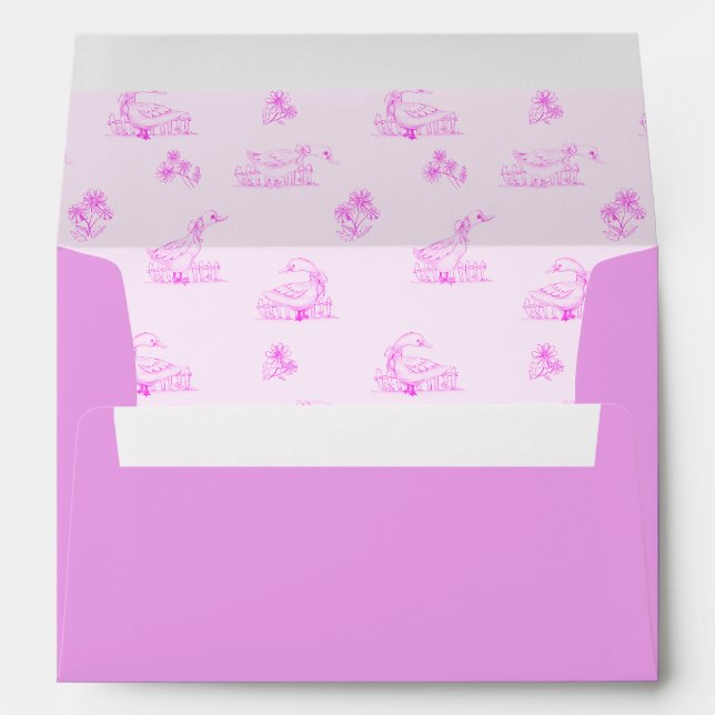 Cute Country Goose Toile Pattern Envelope (Back (Bottom))
