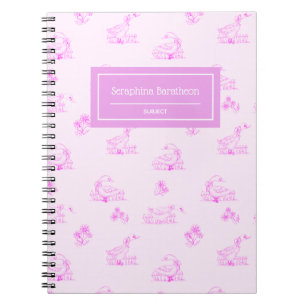 Cute Country Goose Toile Pattern Monogram Notebook