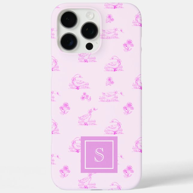 Cute Country Goose Toile Pattern Personalised Case-Mate iPhone Case (Back)
