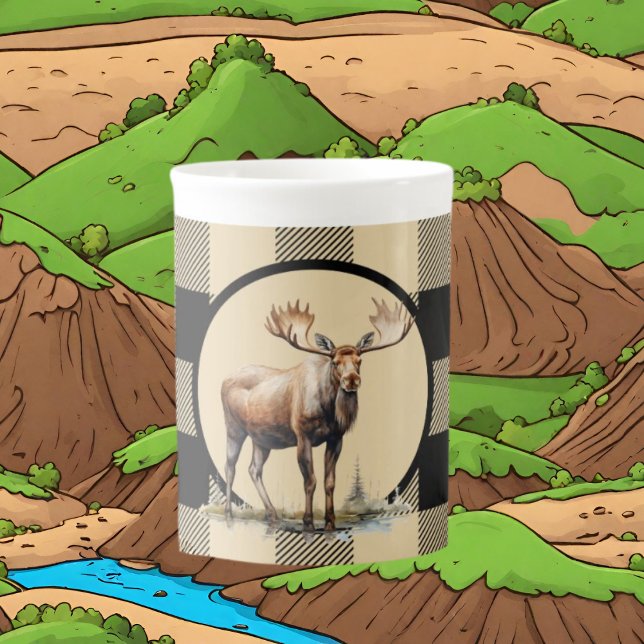 Cute Country moose add name Bone China Mug (Creator Uploaded)
