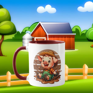 Cute Country pig lovers add monogram Mug