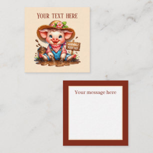 Cute Country pig lovers add text  Card