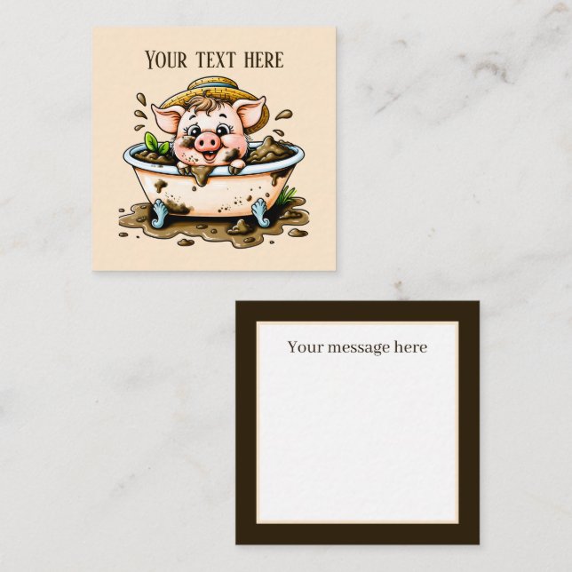Cute Country pig lovers add text No Card (Front/Back)