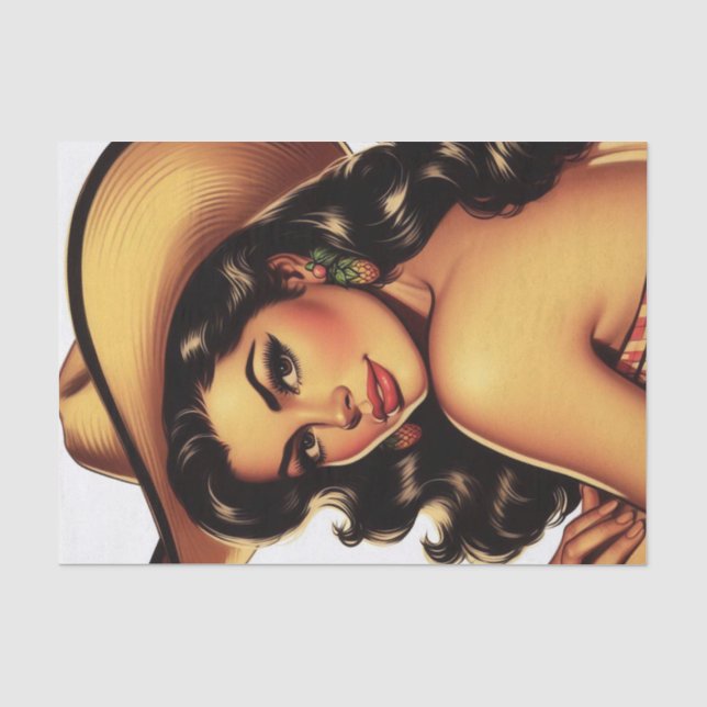 Cute Country Pin-up Tissue Paper (Front)