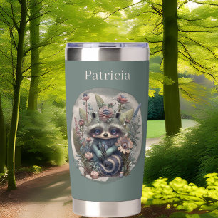Cute Country racoon add name Insulated Tumbler