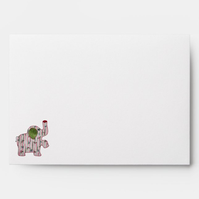 Cute Country Style Pink Elephant Envelopes (Front)