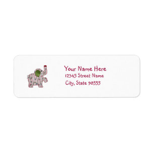 Cute Country Style Pink Elephant With Name