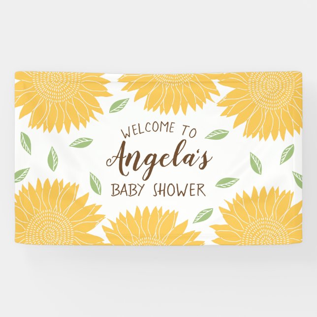 Cute Country Sunflower Baby Shower Party Banner (Horizontal)
