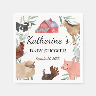 Cute Countryside Baby Shower On The Farm Napkin