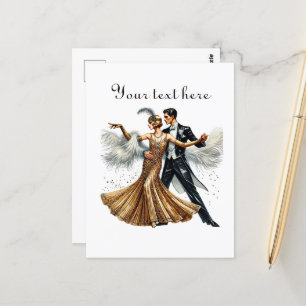 Cute couple add text  postcard
