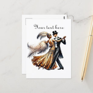 Cute couple add text  postcard