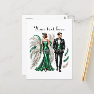 Cute couple add text postcard