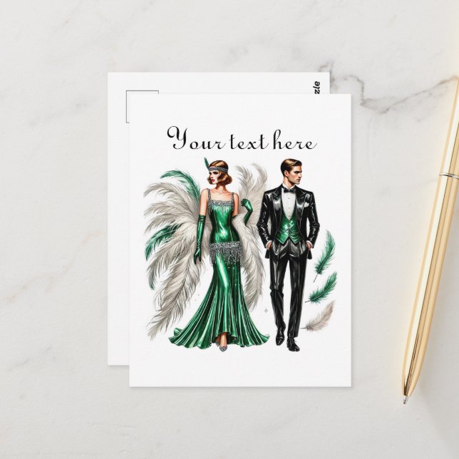 Cute couple add text  postcard (Front/Back In Situ)