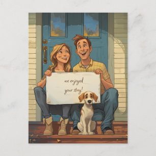 Cute Couple and the Puppy Postcard