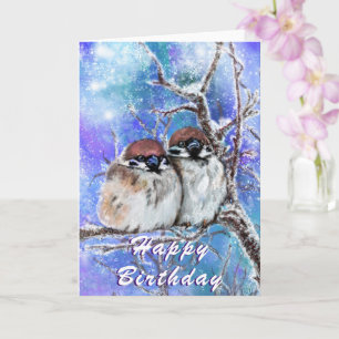 Cute Couple Bird Birthday Card