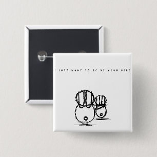 Cute Couple Bunny Button   Be By Your Side 