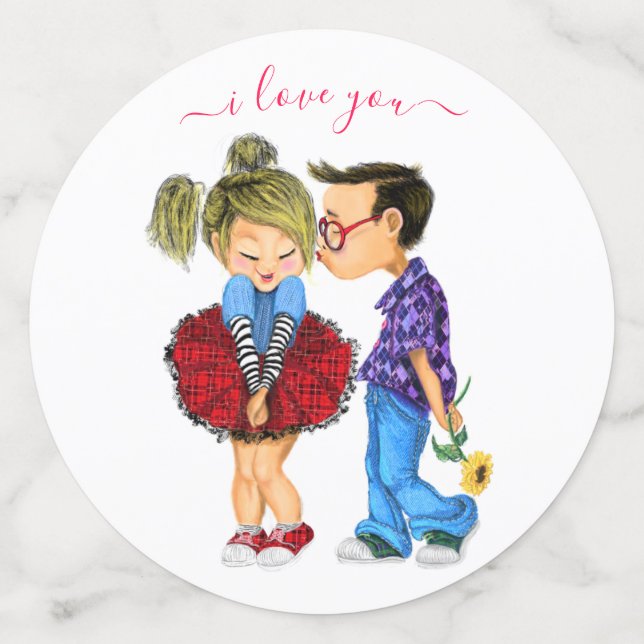 Cute Couple Confetti - I Love You - Custom Text (Large Back)