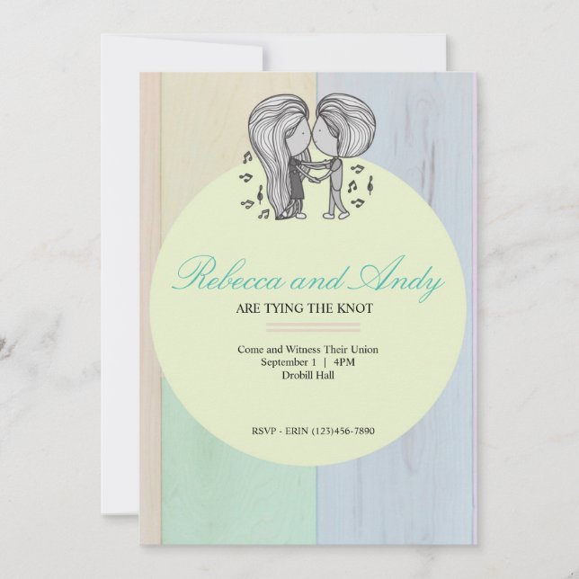 Cute Couple Dancing Wedding Invitation (Front)