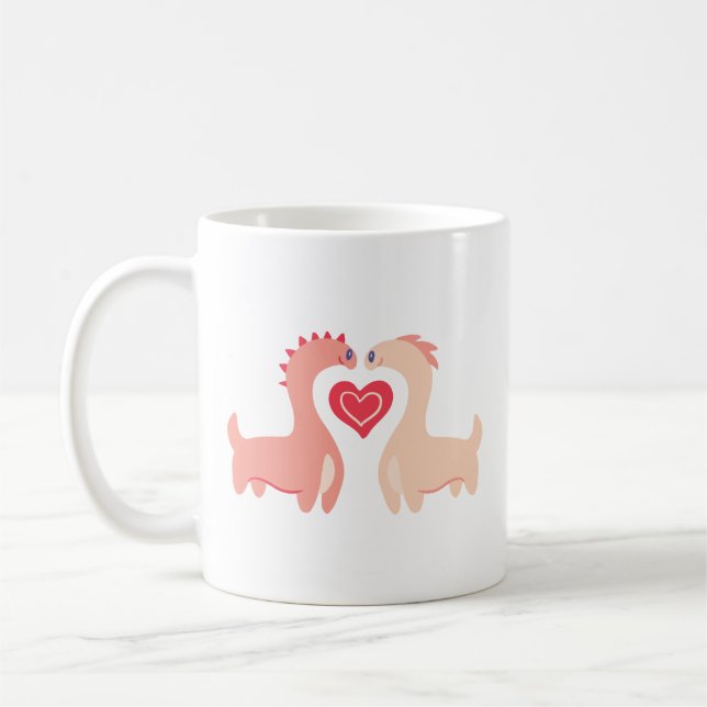 Cute Couple Dragon Design Coffee Mug (Left)