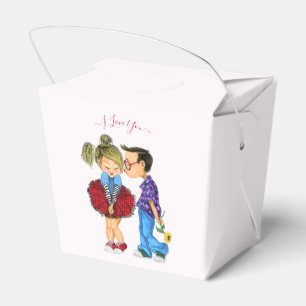 Cute Couple Favour Boxes Text - I Love You
