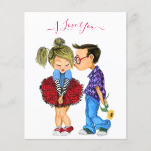 Cute Couple Flyer with Text - I Love You