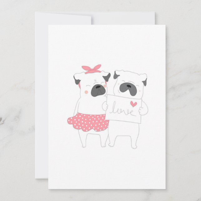 Cute Couple French Bulldog Love | Dog Lover Holiday Card (Front)