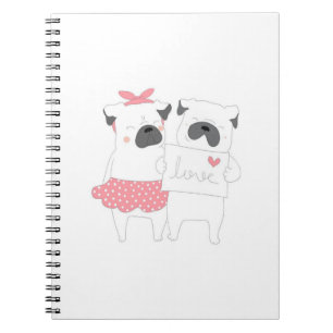 Cute Couple French Bulldog Love Dog Lover Notebook